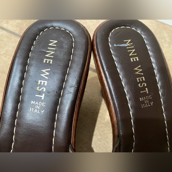 Nine West Cork Wedge Lightweight Strappy Leather Sandals Made In Italy Sz8 - Picture 3 of 13